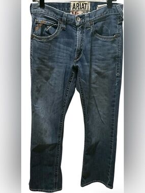 Ariat M5 Jeans Mens 31x32 Blue Denim Slim Boot Cowboy Western Rodeo Workwear